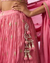 Mohey Women Pink Tissue Radiance Lehenga