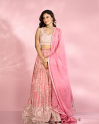 Mohey Women Pink Festive Elegance Lehenga