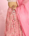 Mohey Women Pink Festive Elegance Lehenga