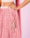 Mohey Women Pink Chinon Lehenga Set