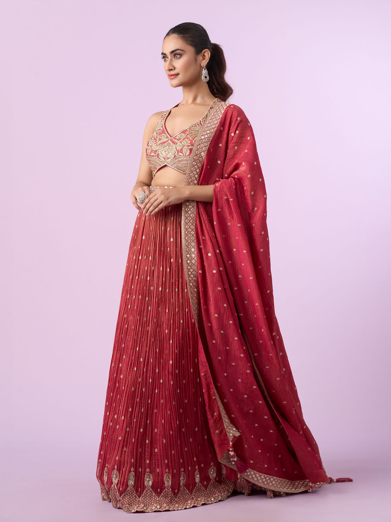 Mohey Women Celebratory Pink Lehenga