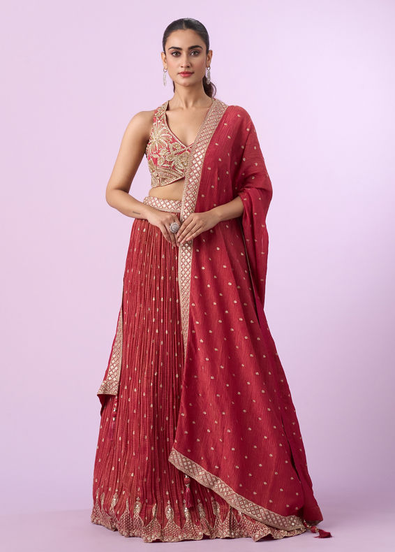 Mohey Women Celebratory Pink Lehenga