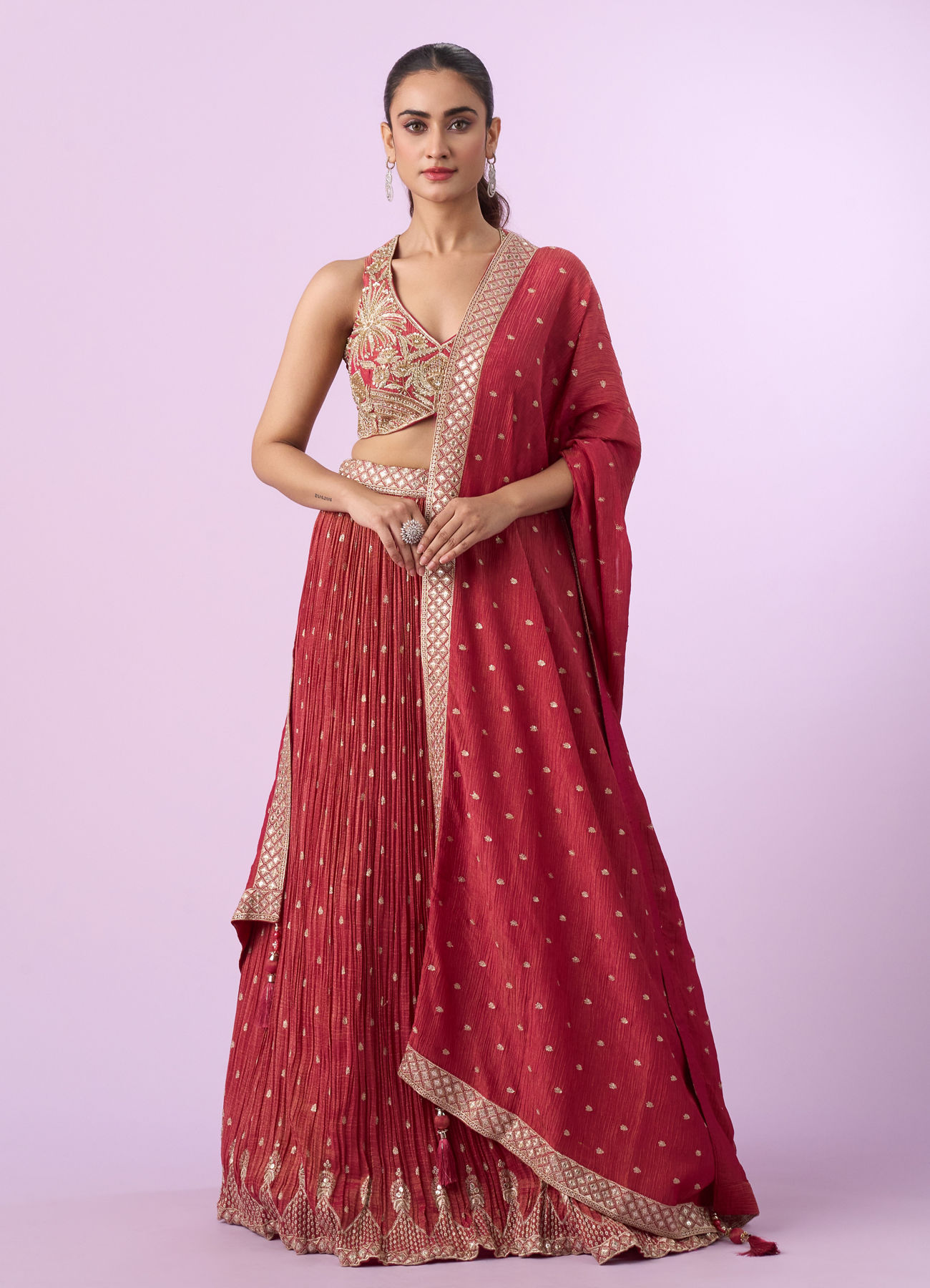 Mohey Women Celebratory Pink Lehenga