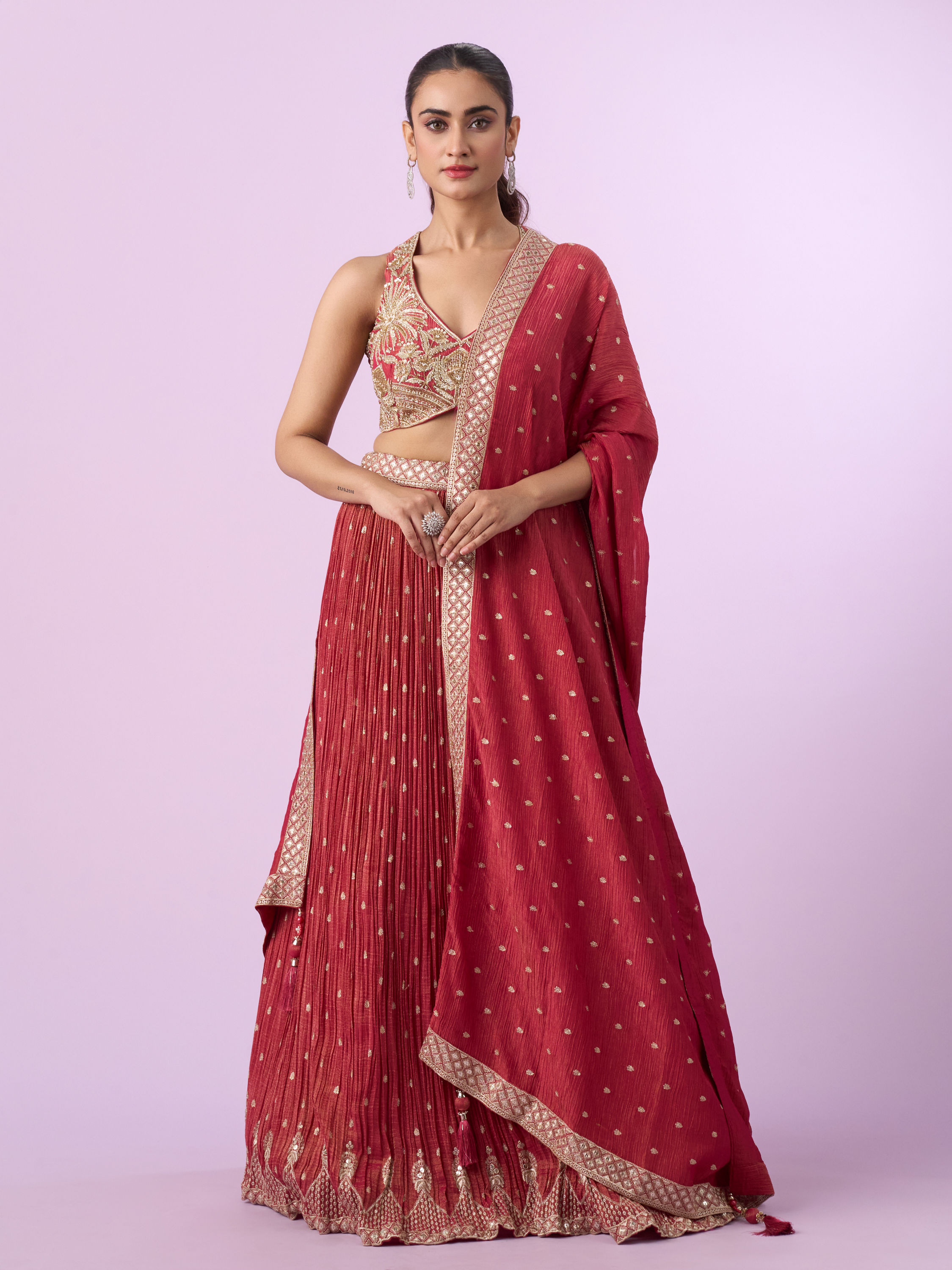 Mohey Women Celebratory Pink Lehenga