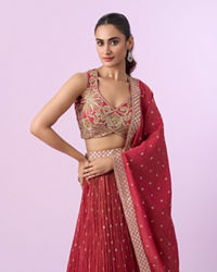 Mohey Women Celebratory Pink Lehenga