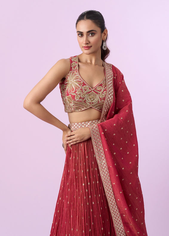 Mohey Women Celebratory Pink Lehenga