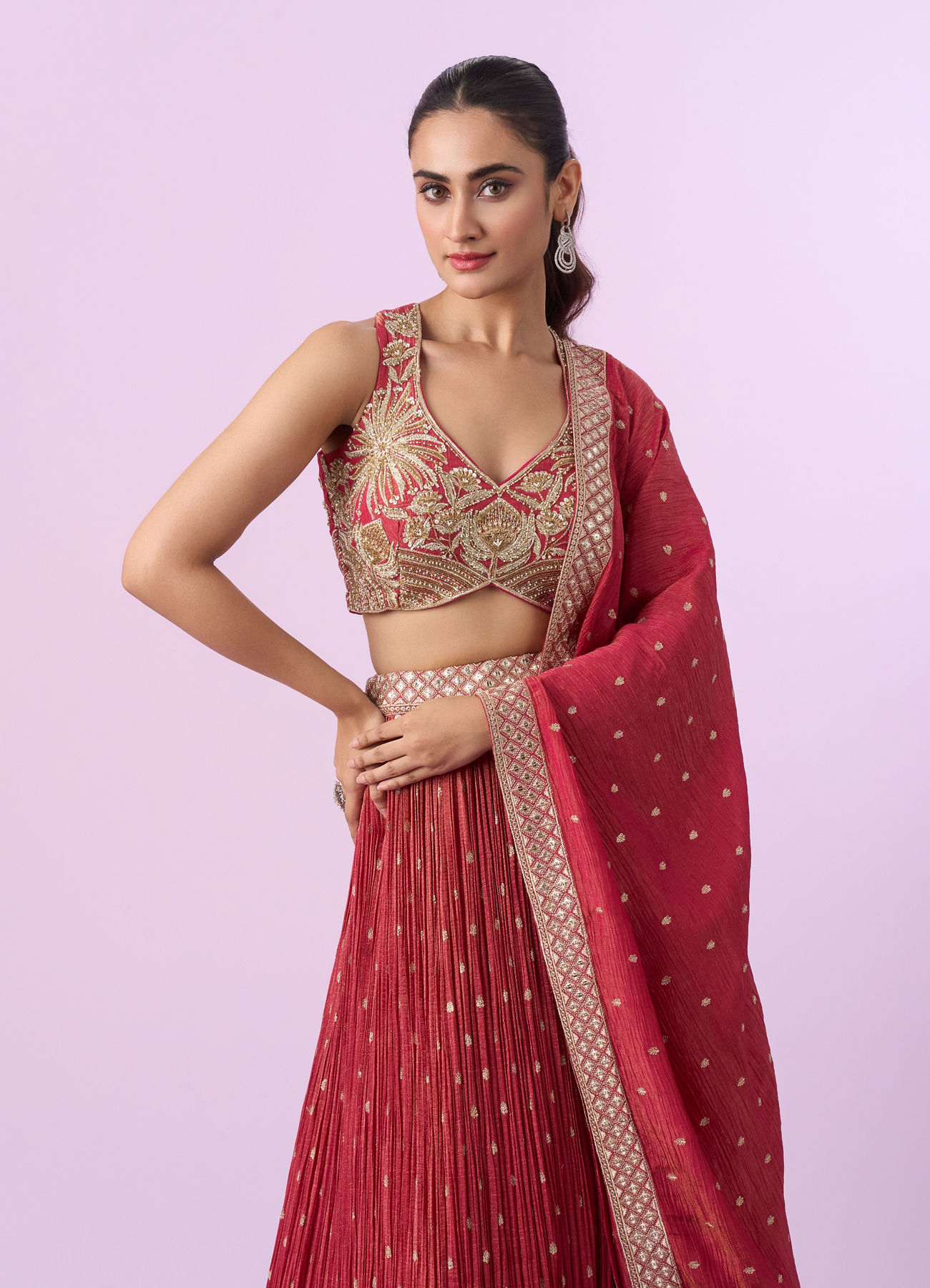 Mohey Women Celebratory Pink Lehenga