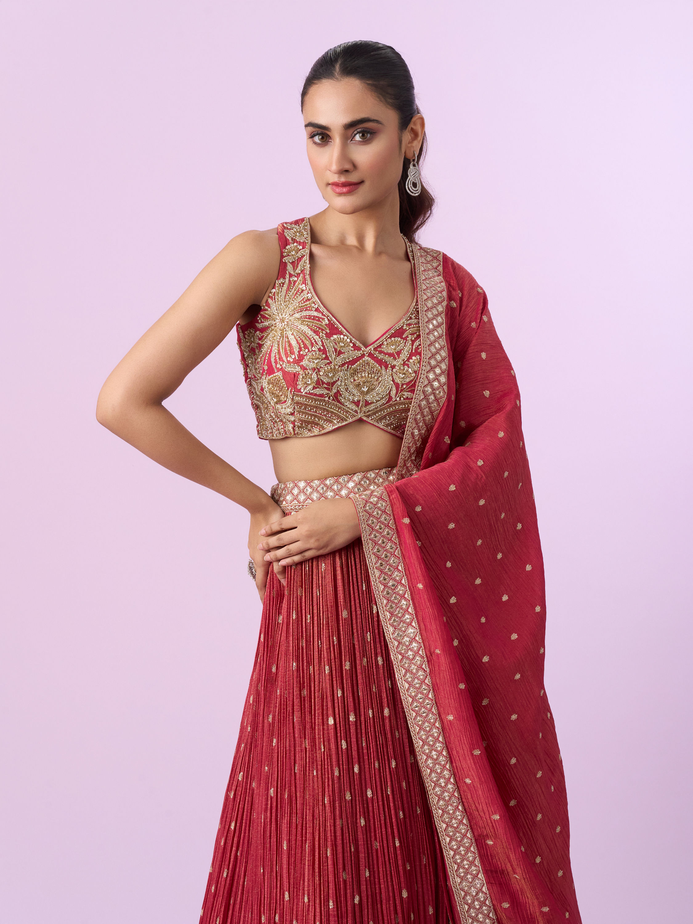 Mohey Women Celebratory Pink Lehenga
