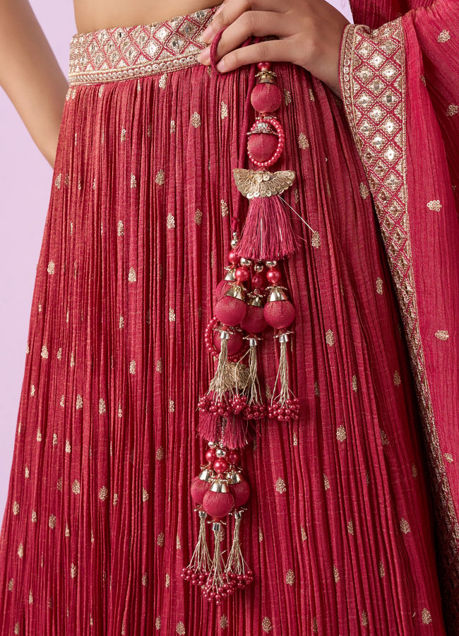 Mohey Women Celebratory Pink Lehenga