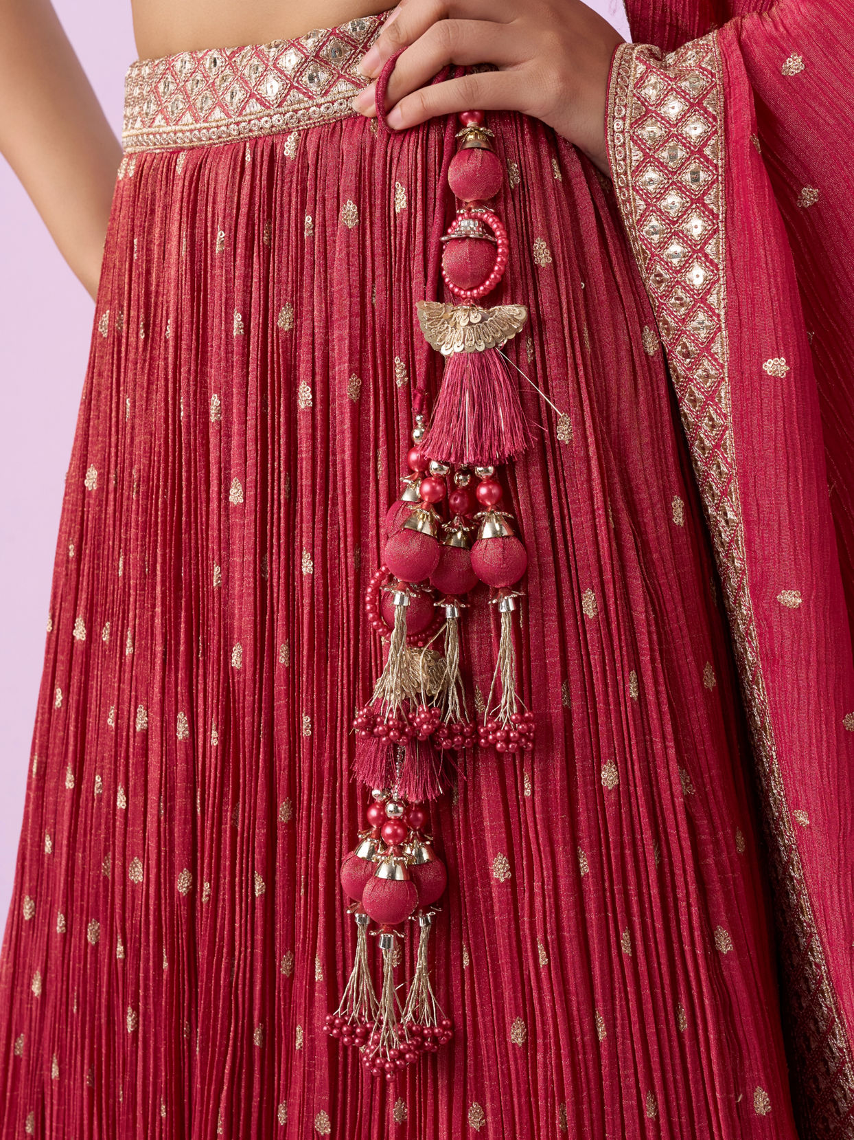 Mohey Women Celebratory Pink Lehenga