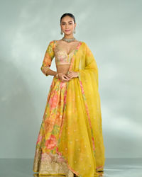 Mohey Women Emerald Splendor Lehenga