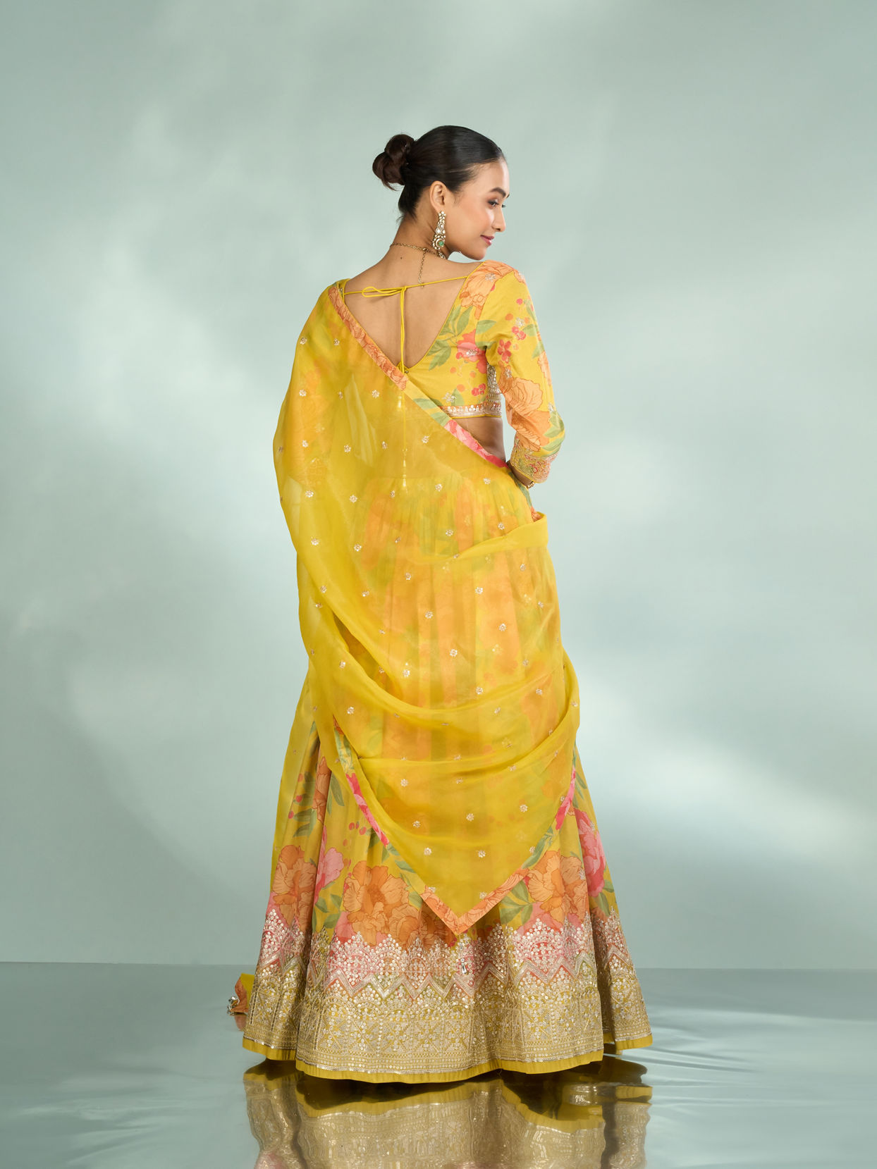 Mohey Women Emerald Splendor Lehenga