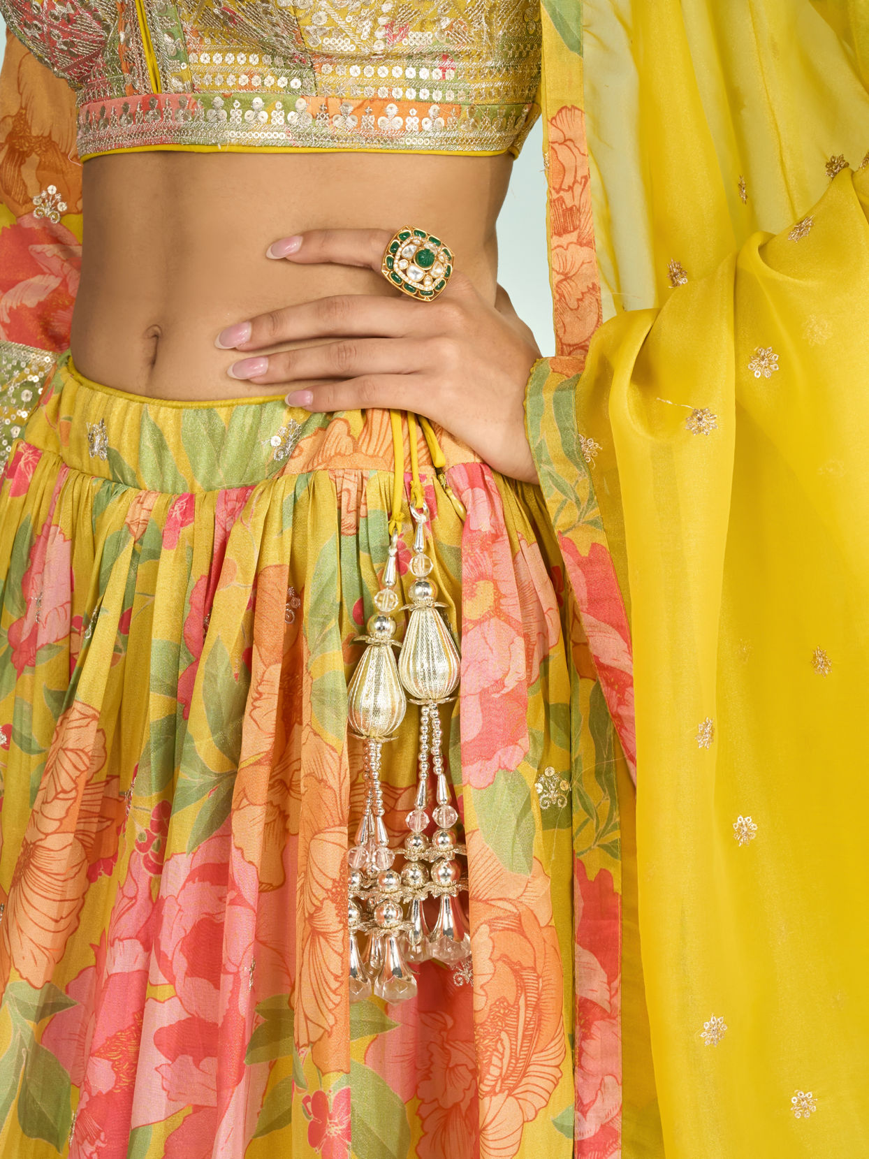 Mohey Women Emerald Splendor Lehenga