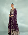 Mohey Women Wine Grandeur Georgette Anarkali Suit