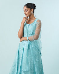Mohey Women Radiant Azure Net Anarkali Suit