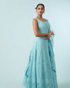 Mohey Women Radiant Azure Net Anarkali Suit