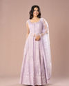 Lilac Net Anarkali Suit Set