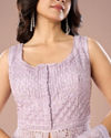 Mohey Women Lilac Net Anarkali Suit Set