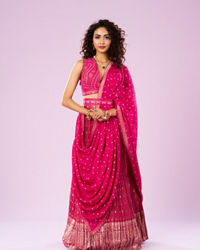 Mohey Women Elegance in Pink Lehenga Ensemble
