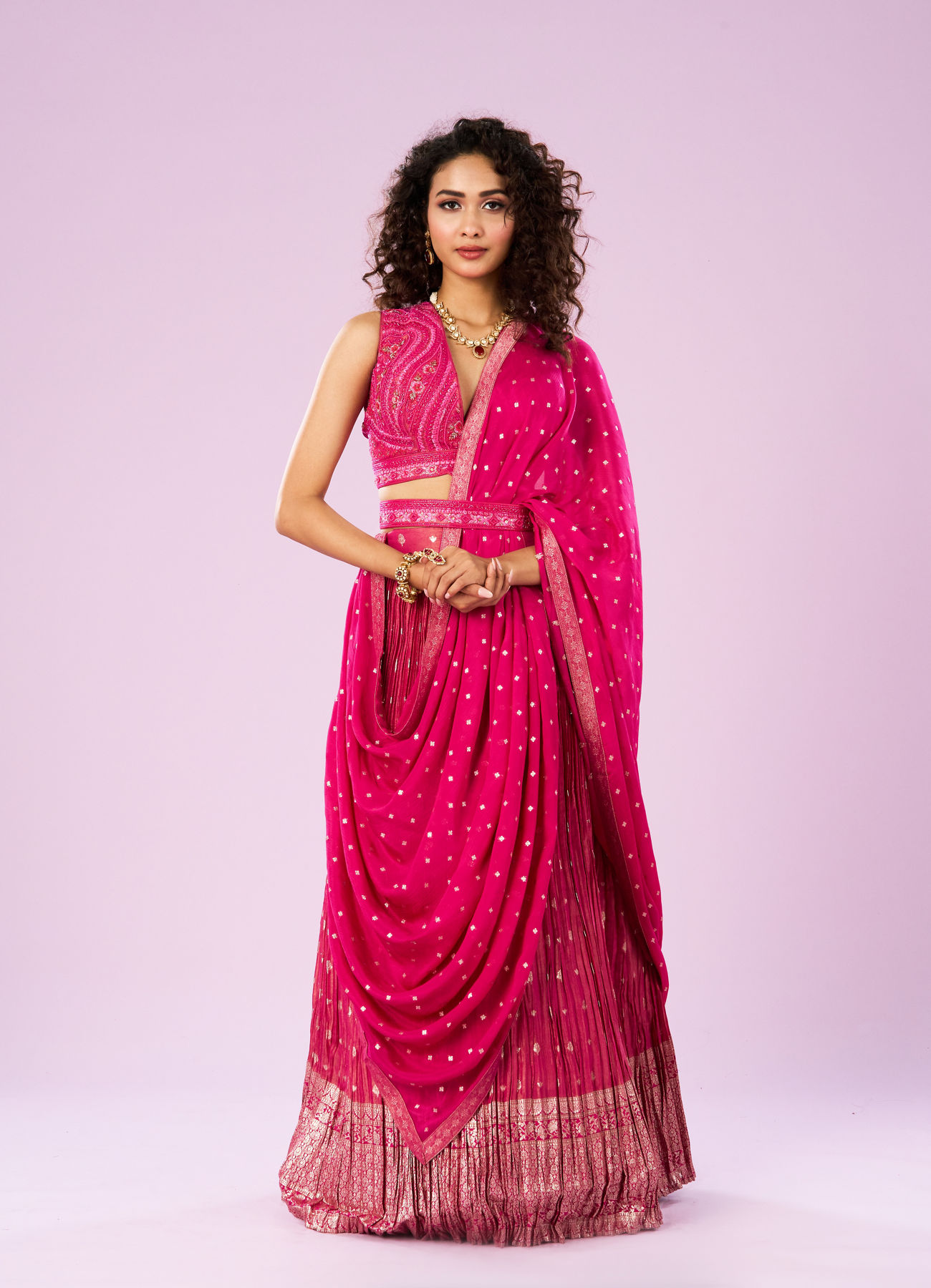 Mohey Women Elegance in Pink Lehenga Ensemble
