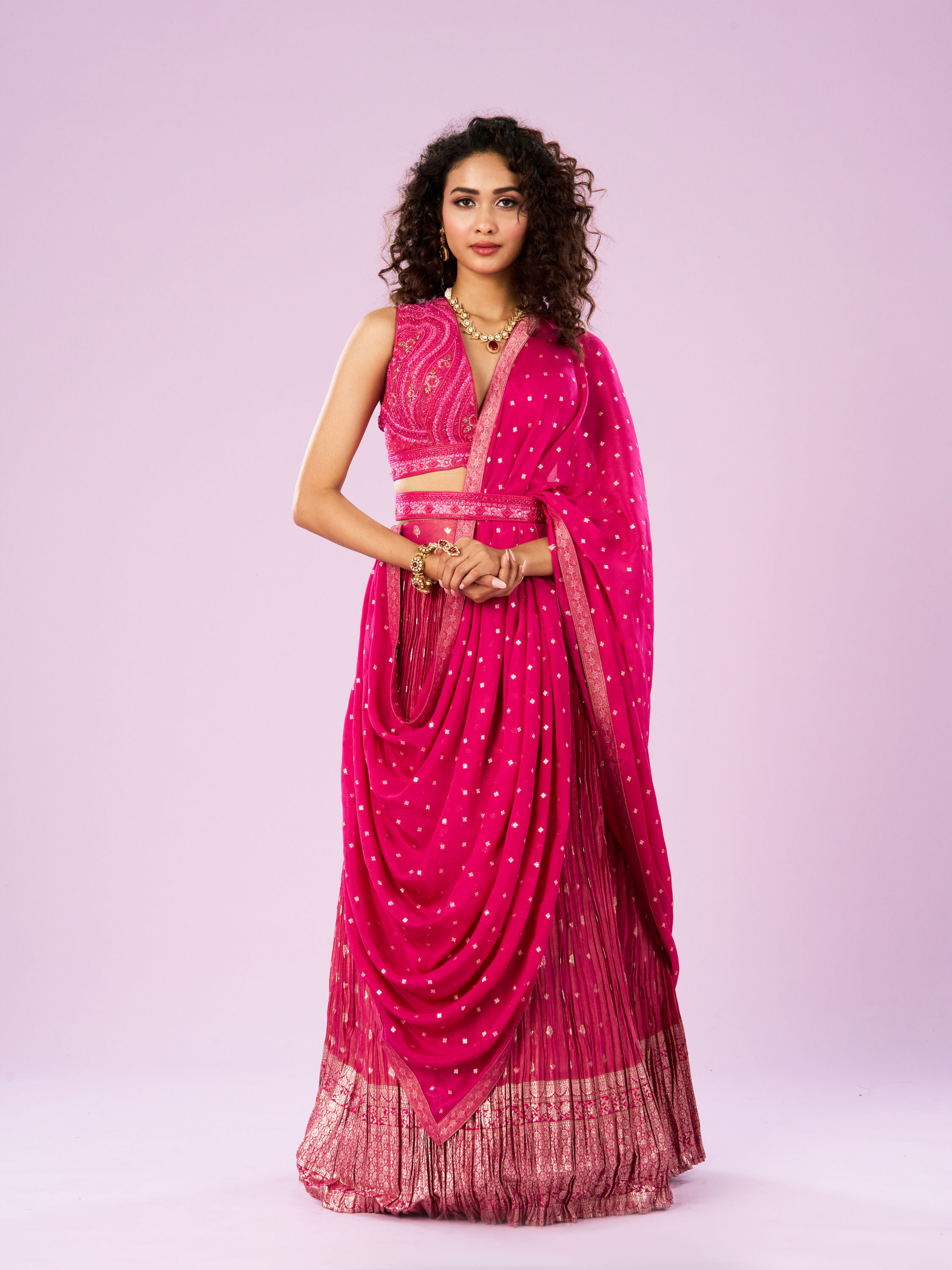 Mohey Women Elegance in Pink Lehenga Ensemble
