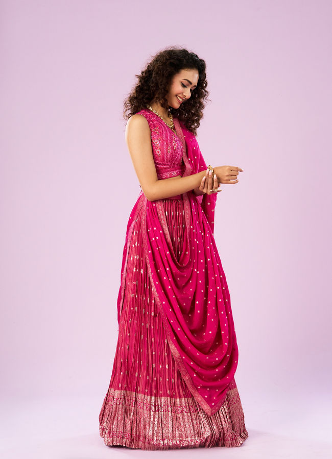 Mohey Women Elegance in Pink Lehenga Ensemble