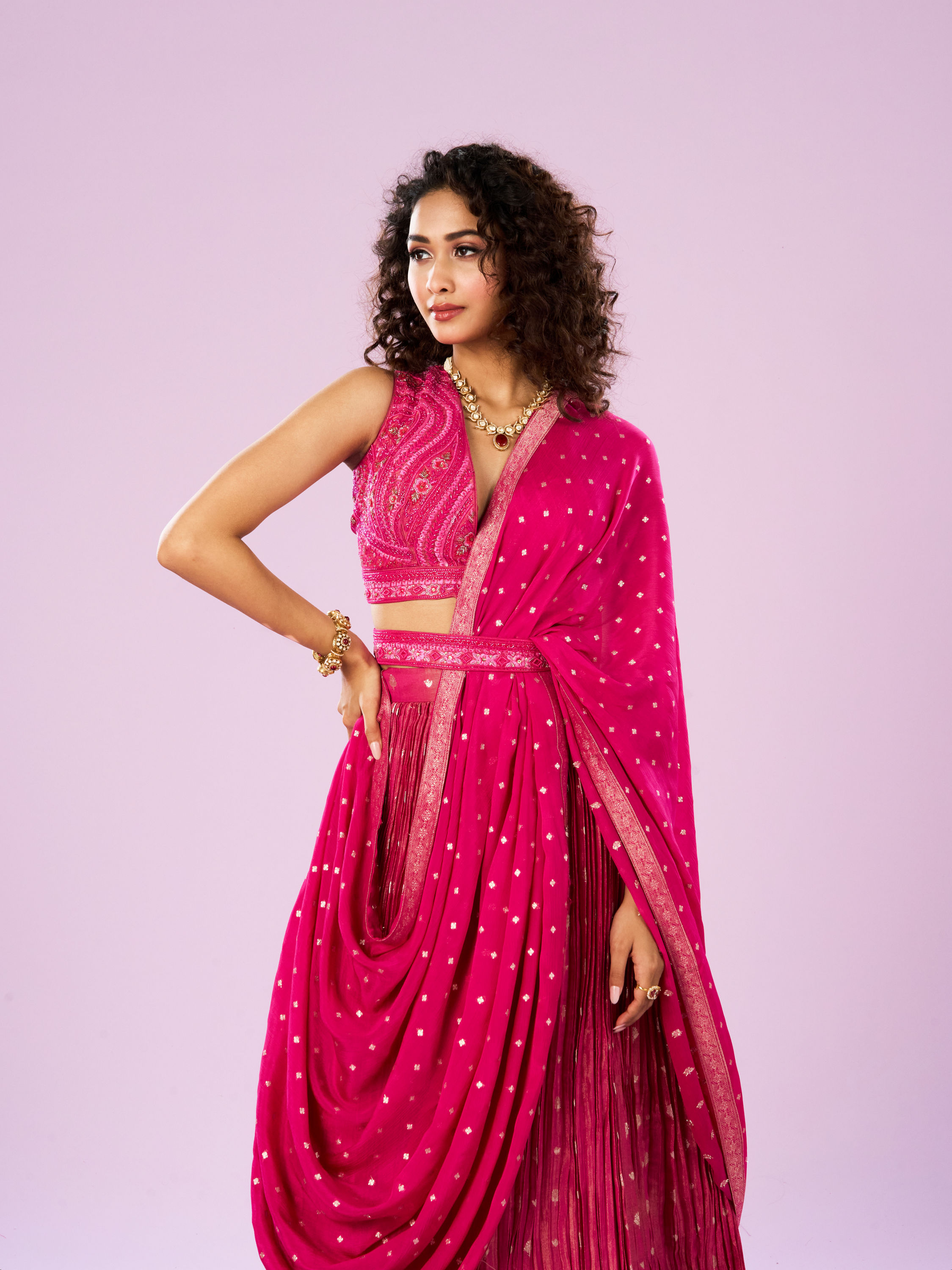 Mohey Women Elegance in Pink Lehenga Ensemble