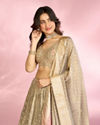 Mohey Women Elegant Grey Peach Lehenga