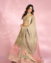 Mohey Women Elegant Grey Peach Lehenga
