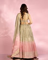 Mohey Women Elegant Grey Peach Lehenga