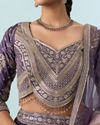 Mohey Women Regal Purple Chinon Lehenga