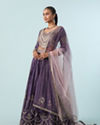 Mohey Women Regal Purple Chinon Lehenga