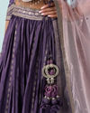 Mohey Women Regal Purple Chinon Lehenga