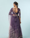 Mohey Women Regal Purple Chinon Lehenga