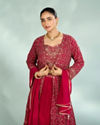 Mohey Women Berry Blush four piece Indo Western