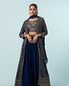 Blue Georgette Glory Indo Western