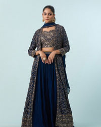 Mohey Women Blue Georgette Glory Indo Western