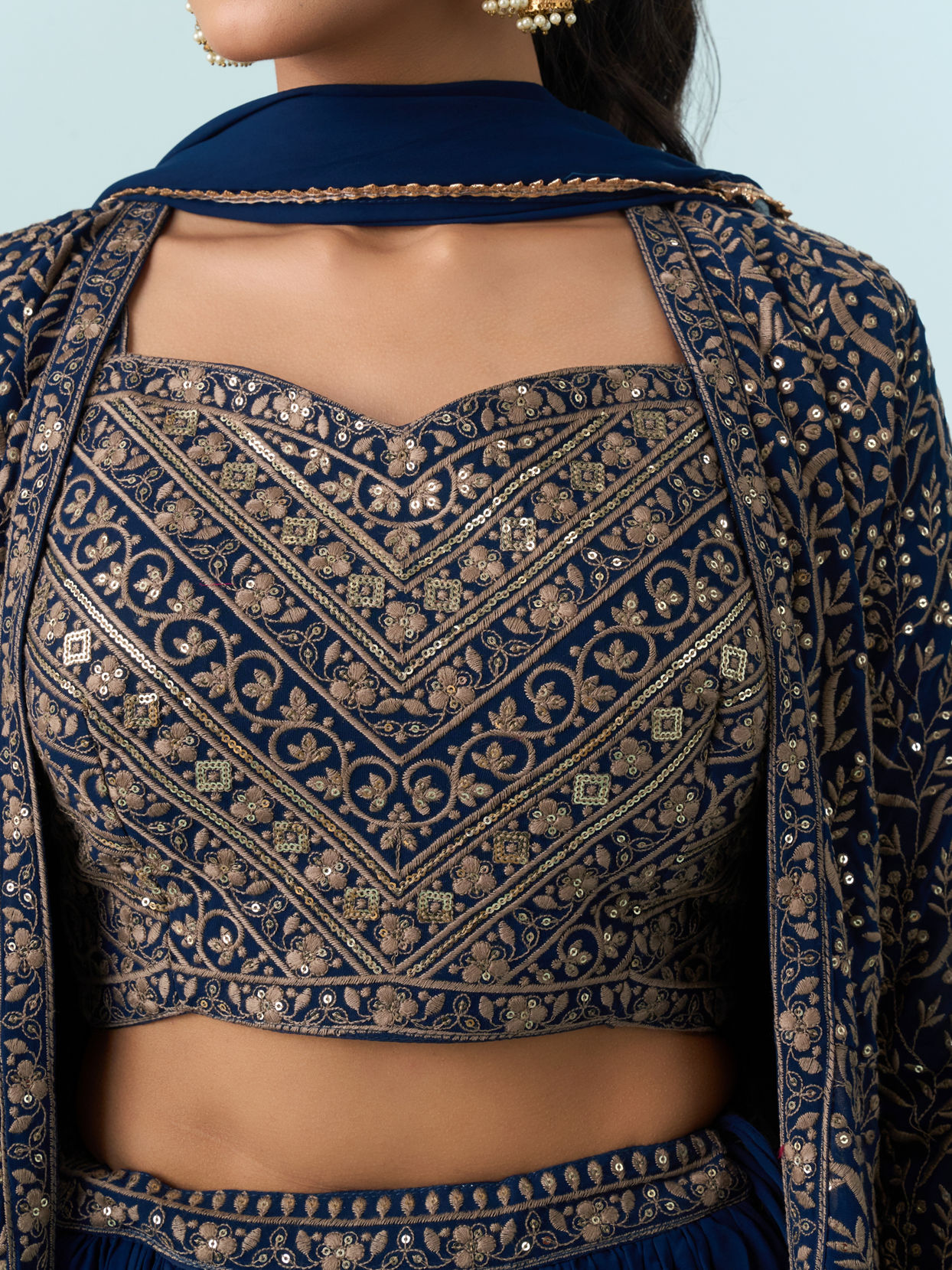 Mohey Women Blue Georgette Glory Indo Western