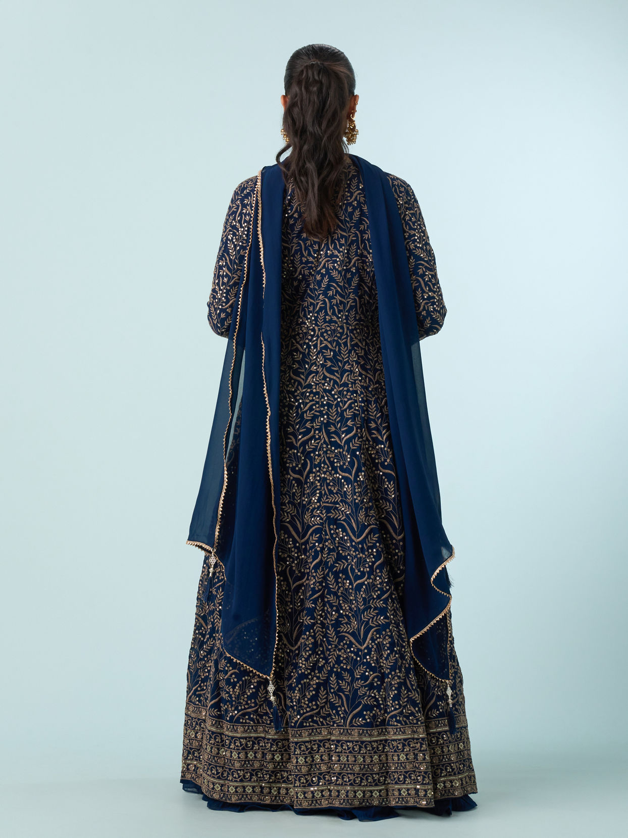 Mohey Women Blue Georgette Glory Indo Western