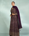 Mohey Women Elegant Purple Georgette Indo Western