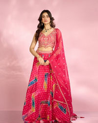 Mohey Women Ravishing Pink Ensemble Lehenga