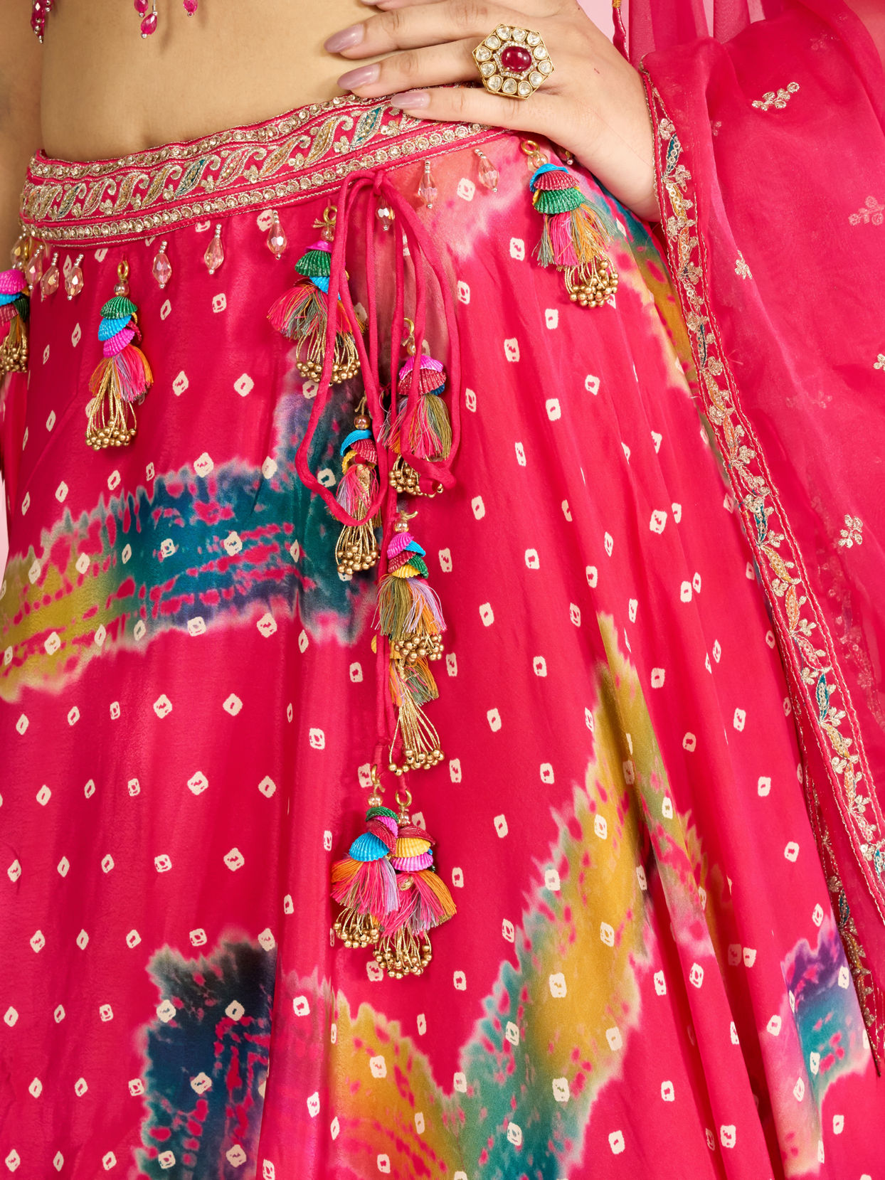 Mohey Women Ravishing Pink Ensemble Lehenga