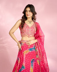 Mohey Women Ravishing Pink Ensemble Lehenga