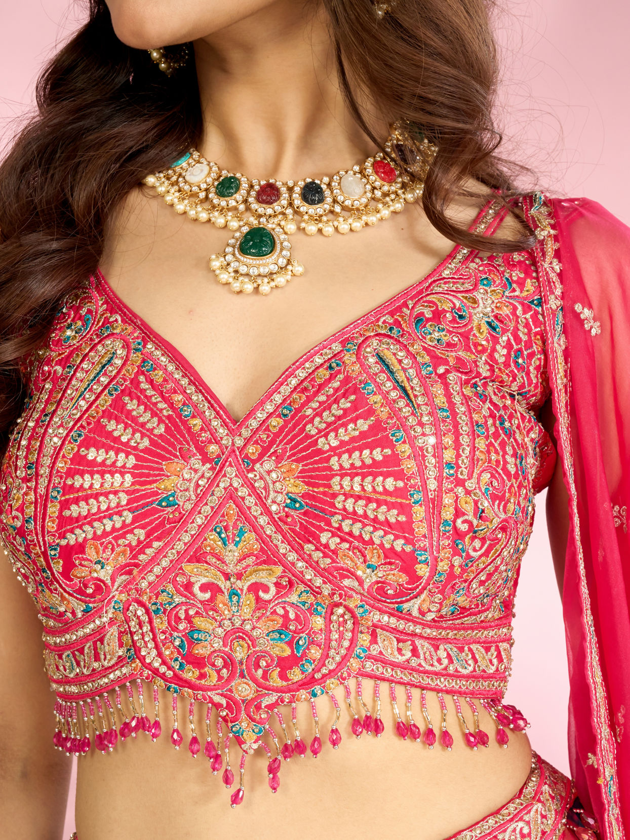 Mohey Women Ravishing Pink Ensemble Lehenga