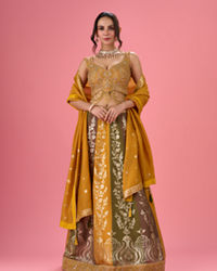 Mohey Women Golden Hue Art Silk Lehenga