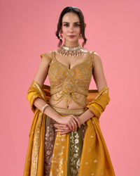 Mohey Women Golden Hue Art Silk Lehenga