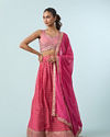 Elegant Pink Tissue Lehenga