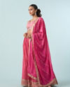 Mohey Women Elegant Pink Tissue Lehenga