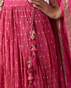 Mohey Women Elegant Pink Tissue Lehenga