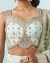 Mohey Women Light Blue Magnificence Lehenga